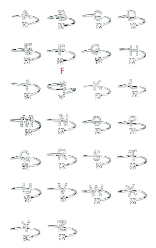 Chic Adjustable Women's Personalized Letters Ring