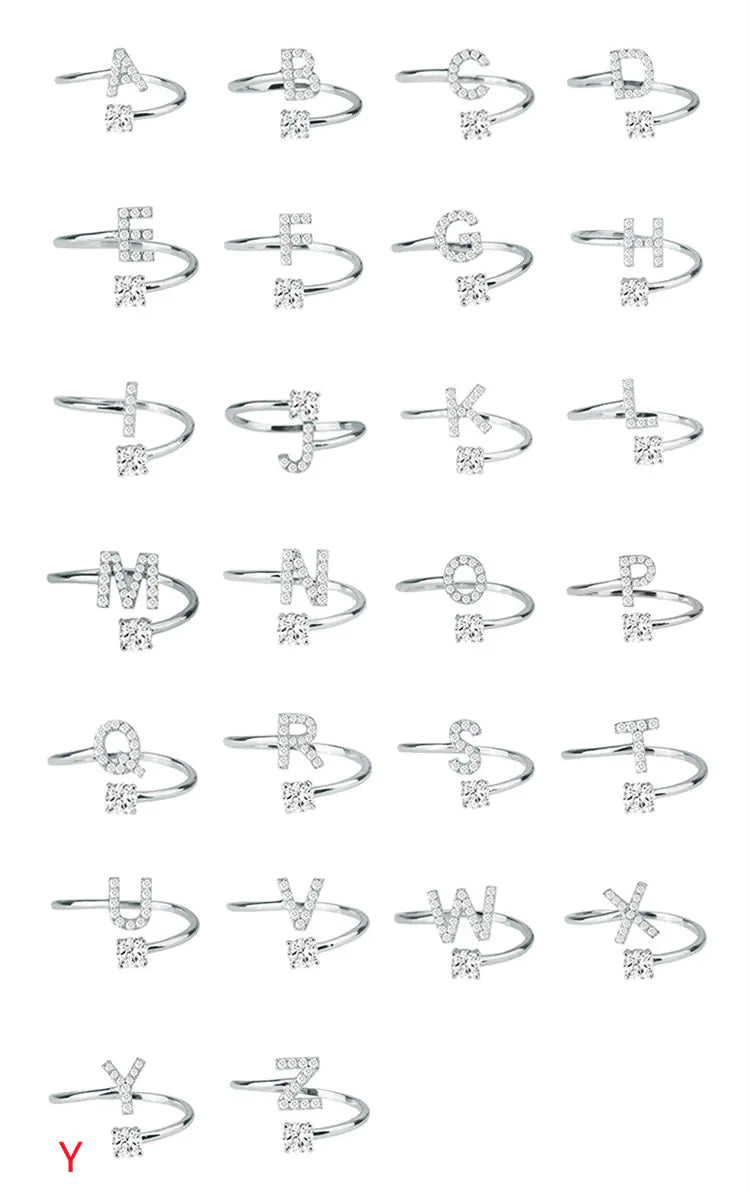Chic Adjustable Women's Personalized Letters Ring